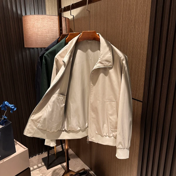 【新贵追赶 低调美学 】秋装新款男士纯色翻领高品质微宽松夹克外套