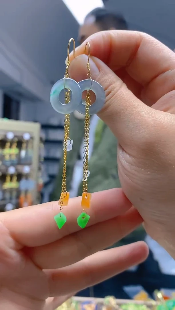【闪购商品】翡翠耳饰合金0277翡翠耳钩