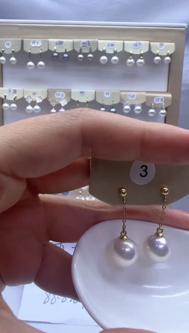 【闪购商品】淡水珍珠耳饰银S925镶嵌3