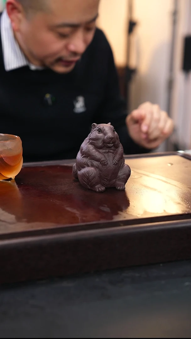 老鼠雕塑茶宠摆件