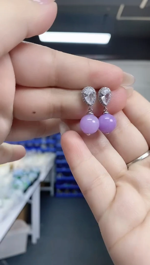 【闪购商品】翡翠耳饰未镶嵌多样性发其一颜色微差