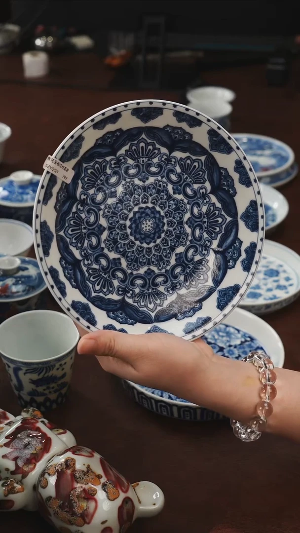 木**i景德镇瓷器，青花瓷手绘茶具~