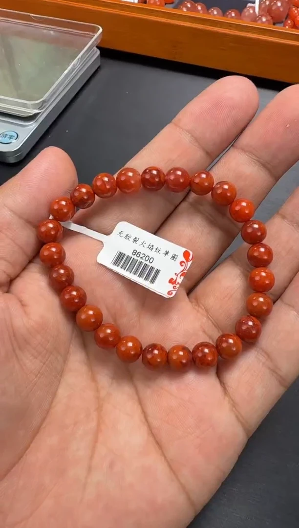 未镶嵌手串南红玛瑙好**宝7mm火焰纹