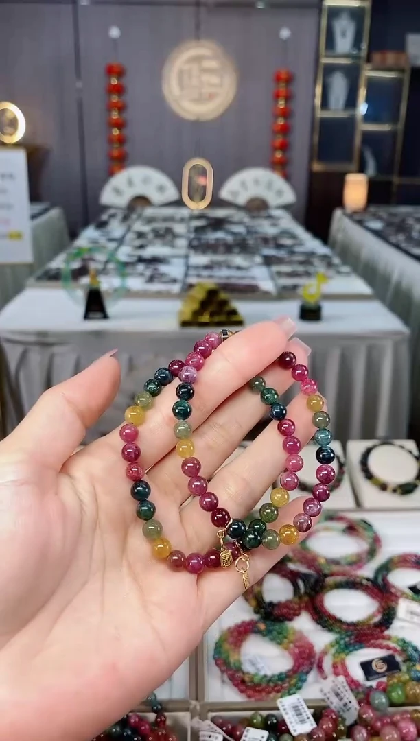 未镶嵌老矿碧玺单圈手串6mm+碧玺hon多样性发一条