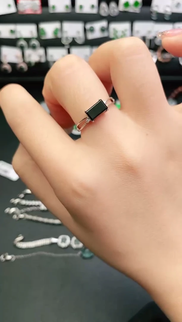 银S925镶嵌戒指翡翠0