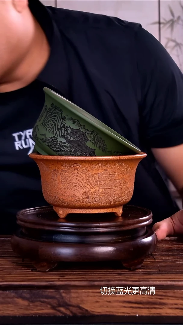 紫砂花盆紫砂花盆内口12-6     2只