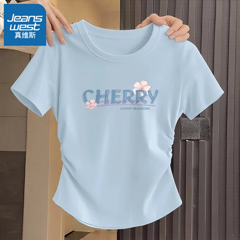 真维斯女装知性风衣服短袖女2026新款爆款时尚百搭显瘦遮肚上衣L