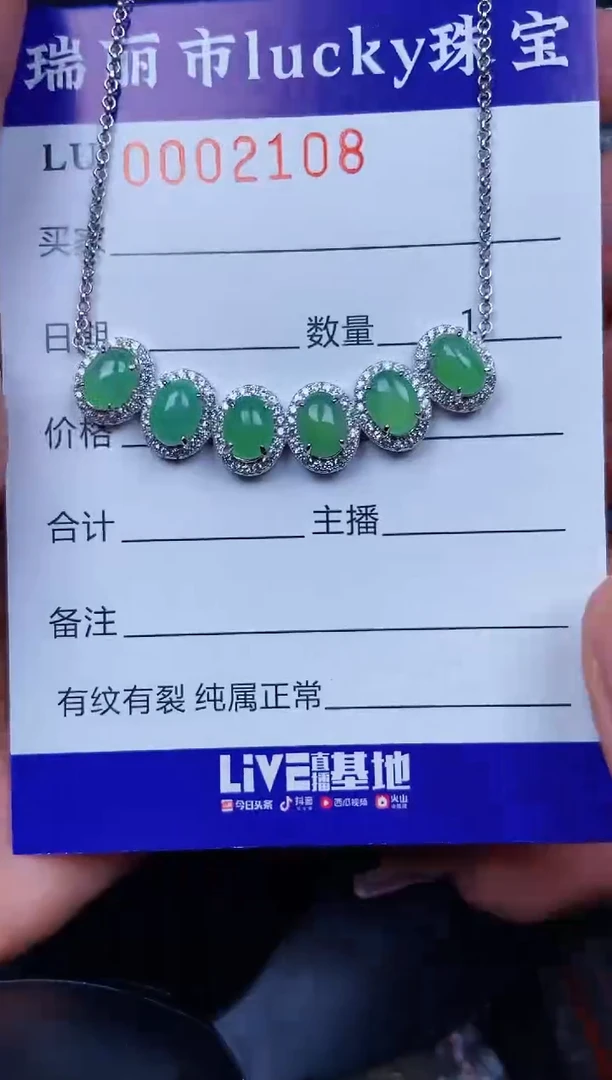 翡翠银S925镶嵌颈饰2108