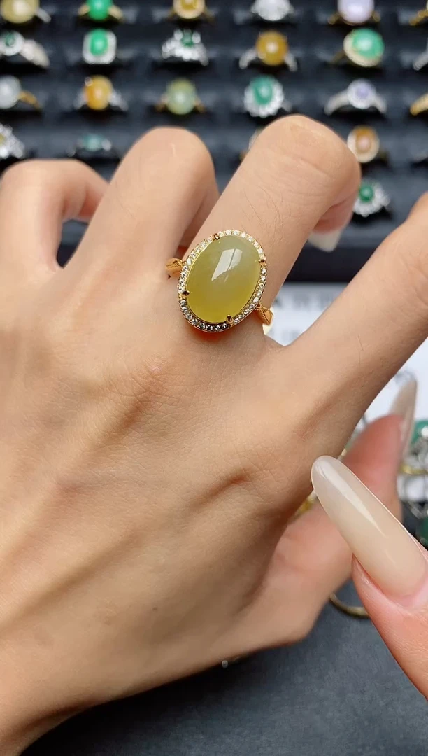 翡翠戒指银S925镶嵌.