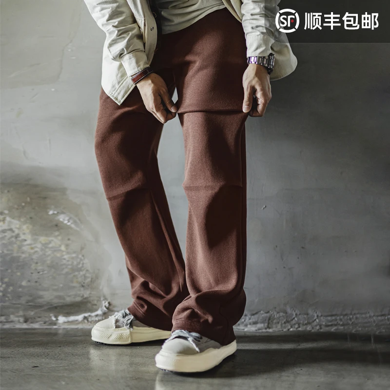 马登工装美式复古双褶垂感伞兵裤宽松直筒松紧腰免烫休闲卫裤男春