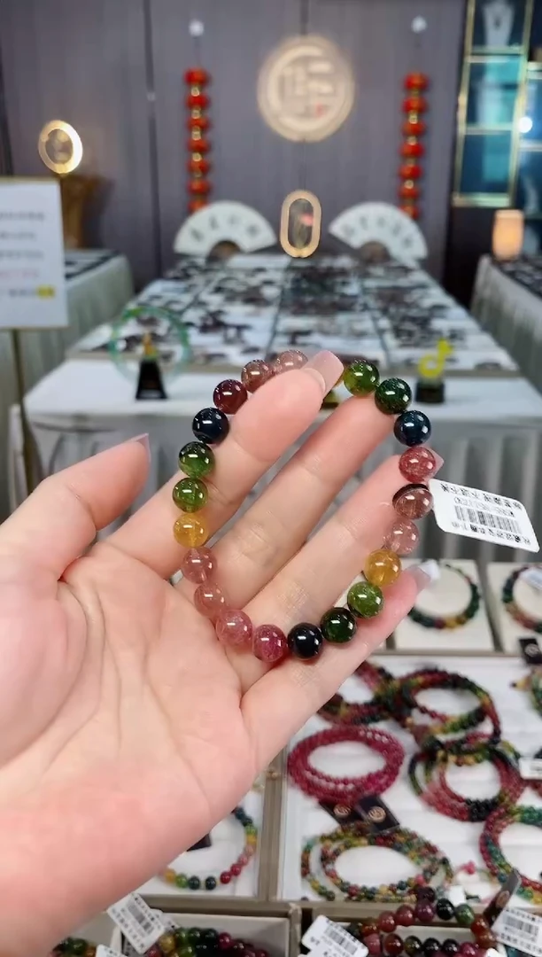未镶嵌老矿碧玺冰体单圈手串8mm+碧玺hon多样性发货一条