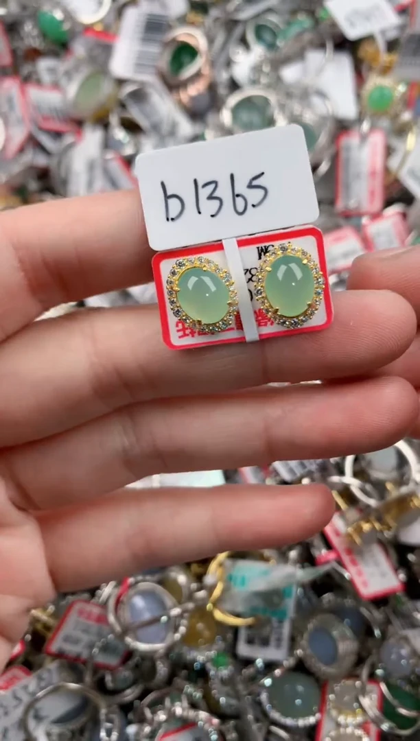 银S925镶嵌戒指翡翠555  9