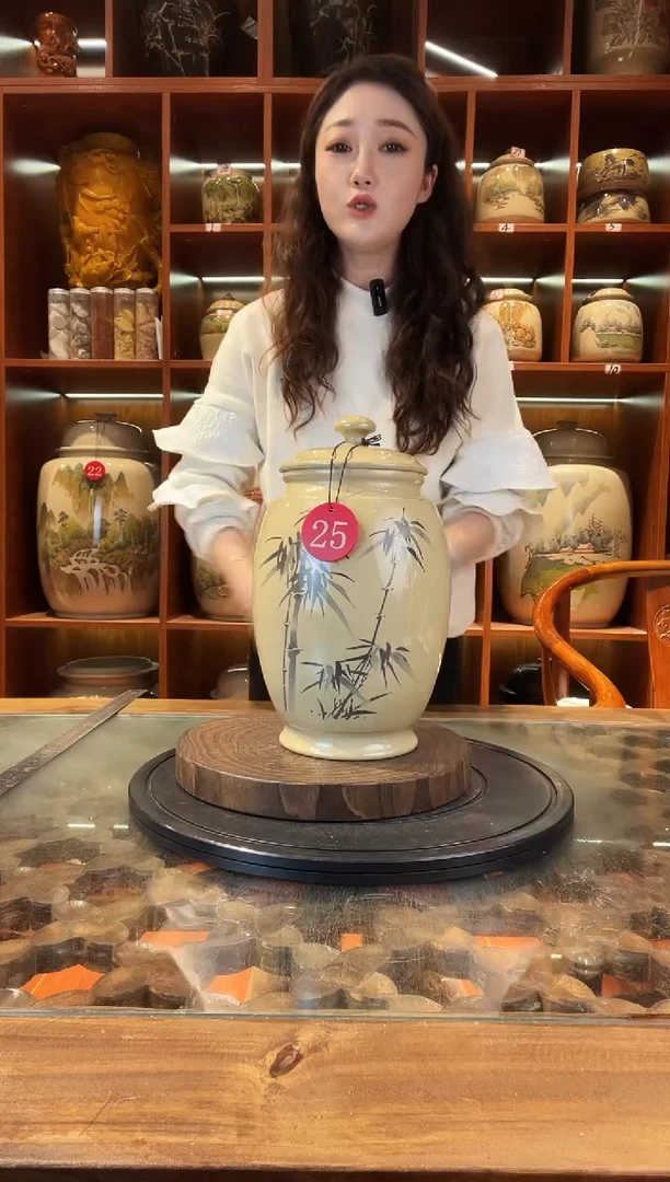 罐云南建水紫陶白泥茶罐@25