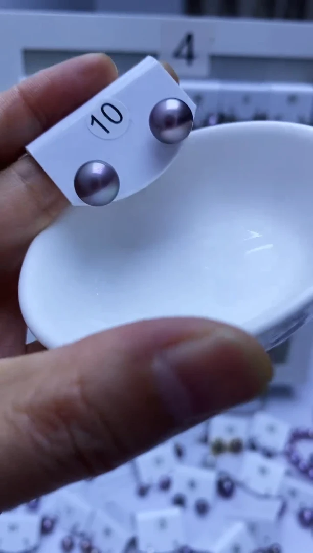 银S925镶嵌耳饰淡水珍珠10