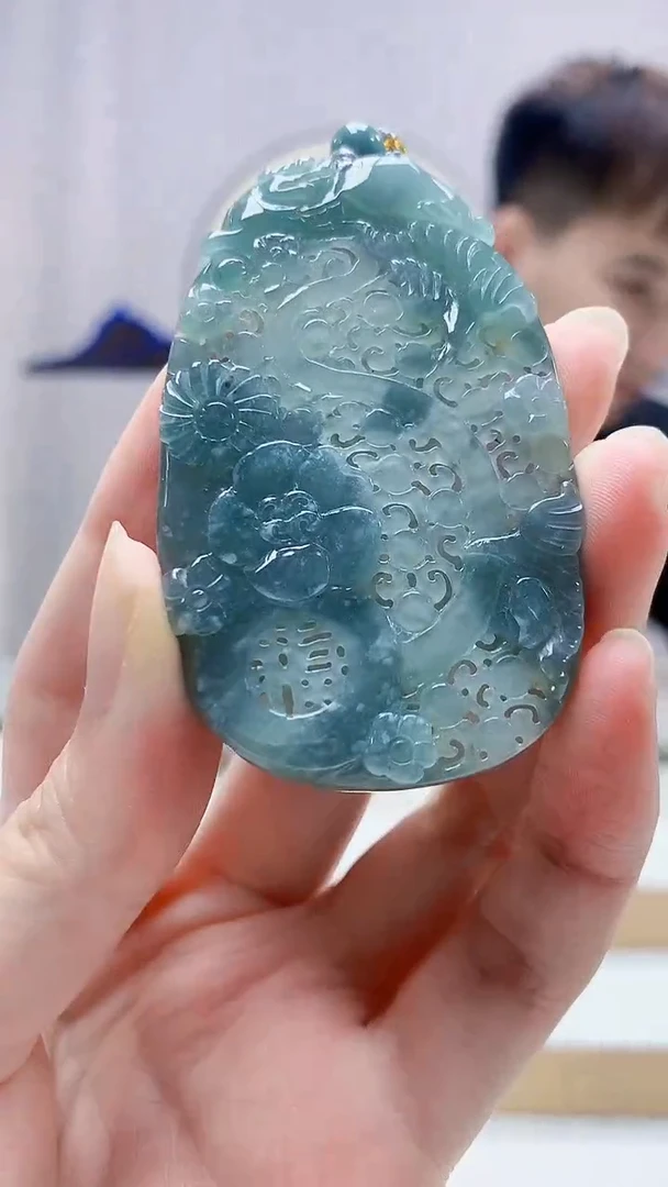 未镶嵌定制翡翠4868zm-毛货挂件花鸟56