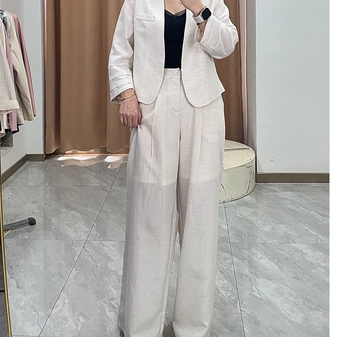 莱赛尔天丝休闲风薄款吸汗休闲裤夏季轻奢阔腿裤