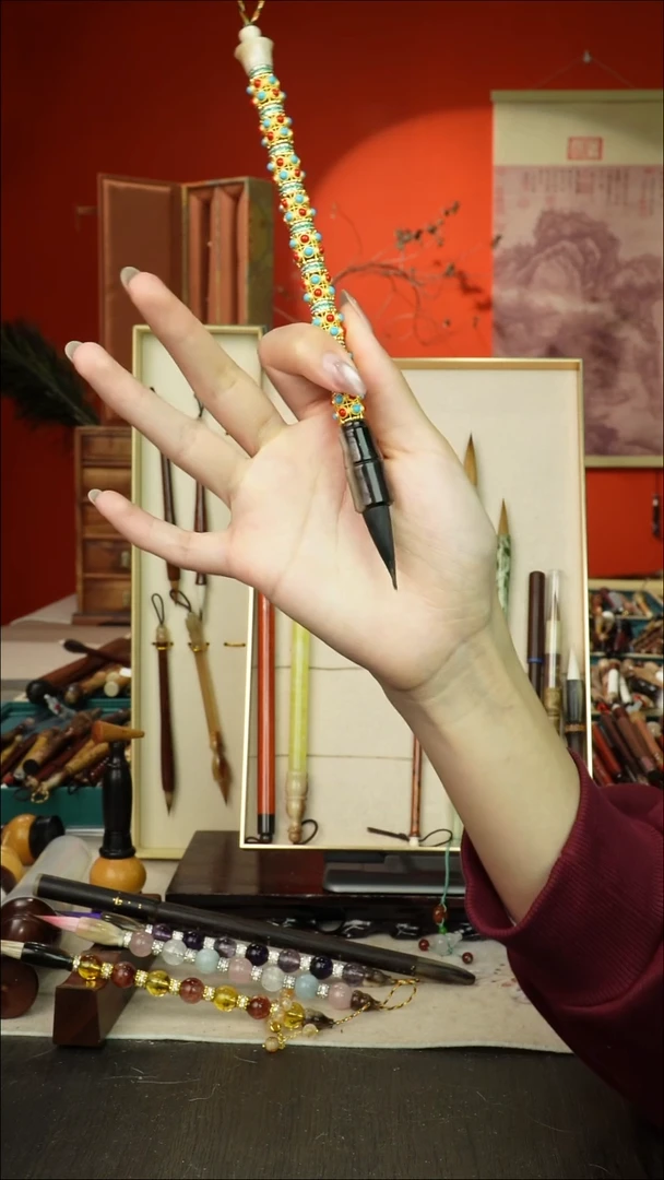 145号闪孤品高货毛笔链接 清水试笔 蘸墨不退