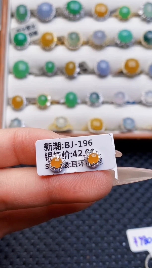 银S925镶嵌戒指翡翠4813