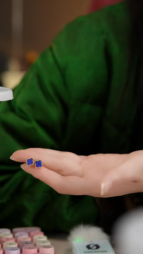 银S925镶嵌青金石耳饰青金石耳饰