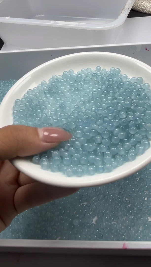 玛瑙/玉髓颈饰未镶嵌w793冰川蓝玛瑙4mm*108颗