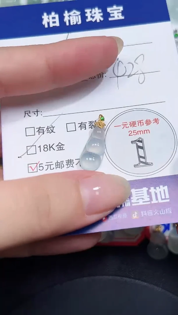 翡翠18K金镶嵌颈饰6豆子