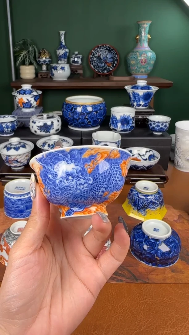 杯望月怀古 矾红麒麟单杯