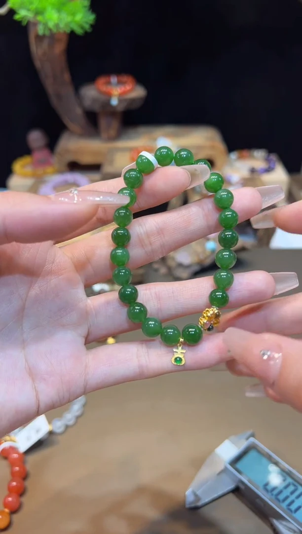 手饰和田玉18K金镶嵌手饰@@0166