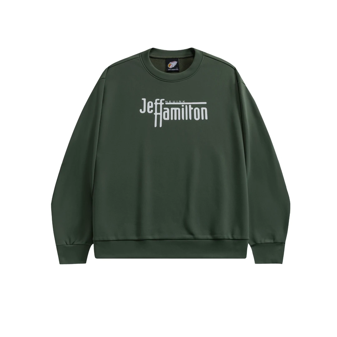 JEFF HAMILTON美式复古简约百搭加绒卫衣男圆领宽松休闲时尚户外