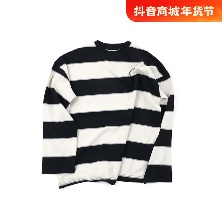 【小马条纹长袖】针织时尚休闲情侣宽松黑白圆领秋冬LG23CX1061