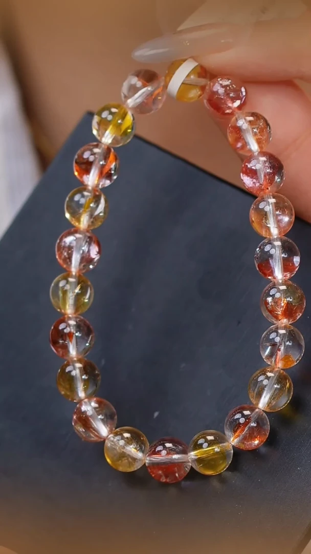 水晶手串未镶嵌锦鲤胶花手串8m+ JP49849 宋