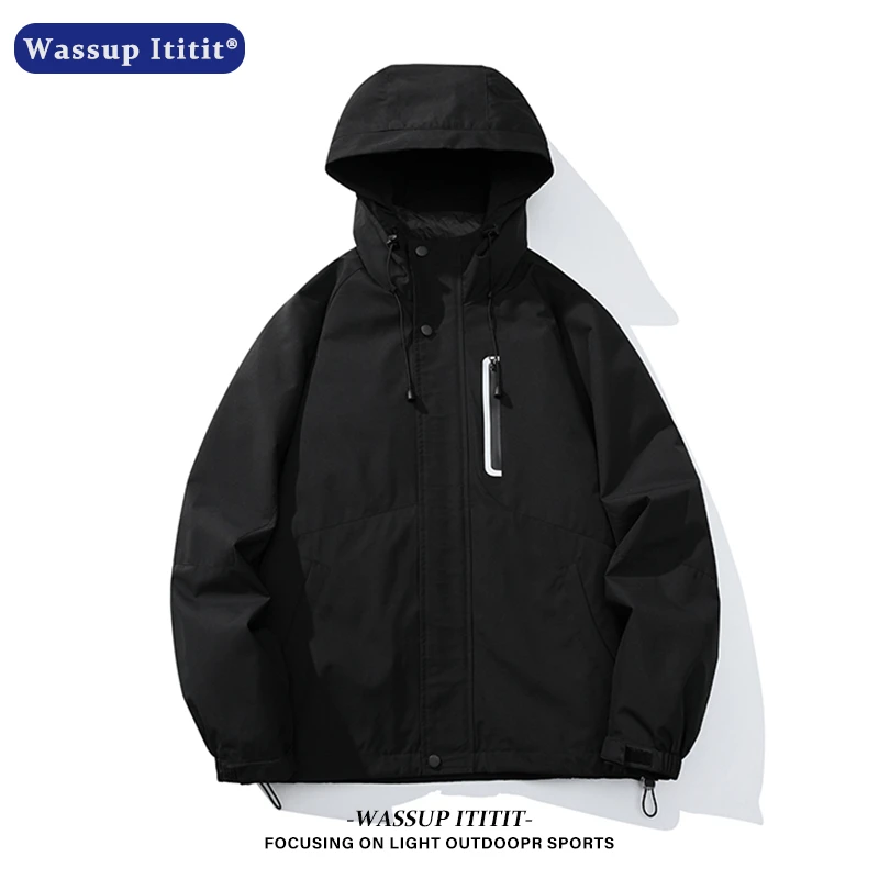 WASSUP ITITIT户外冲锋衣三合一防风防水秋冬款登山服时尚百搭男