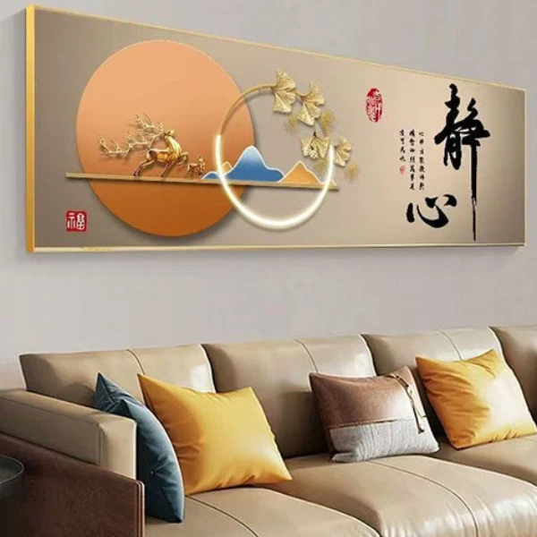 书房 茶房 客厅装饰画沙发房间办公室客厅背景墙主卧镶钻晶瓷画