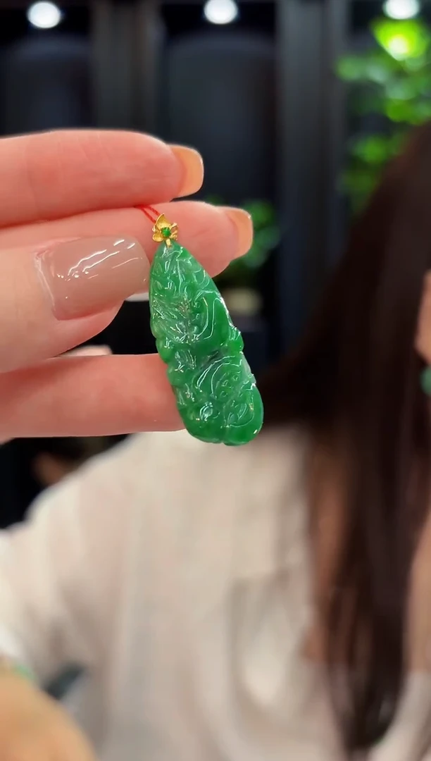 吊坠(不含链)18K金镶嵌翡翠 缅甸A货/支持复检/一件