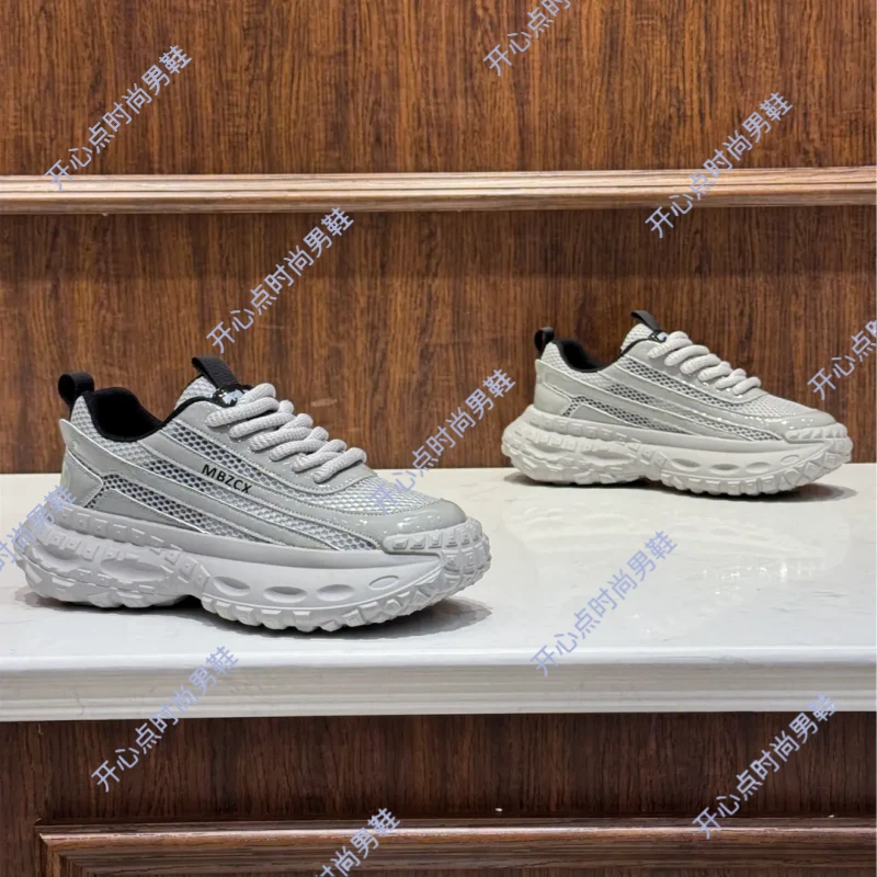 欧洲站2025秋季新款男士时尚百搭潮流轻奢单网透气耐磨休闲男鞋