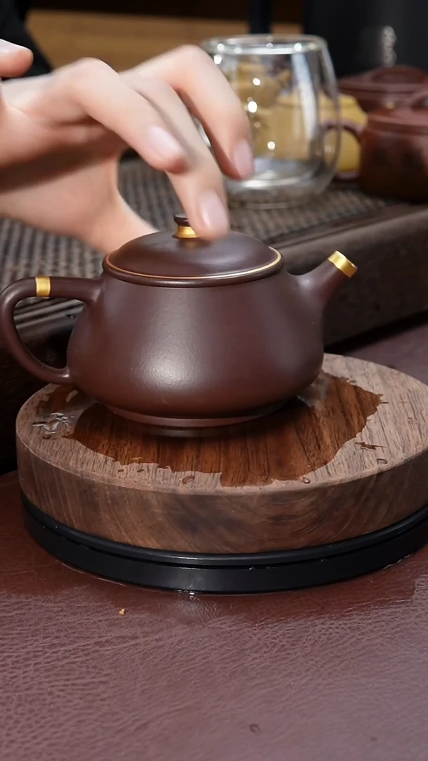 【闪购商品】紫砂茶壶描金纳瓢紫砂壶