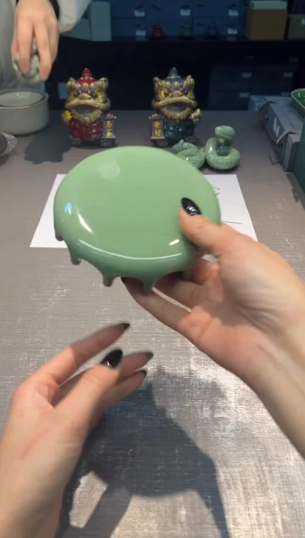 【闪购商品】茶盏叶正茂 冰川之玉 梅子青盖置