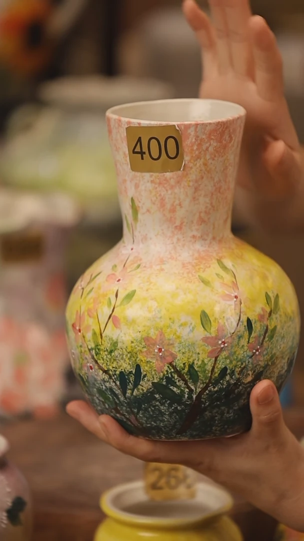 陶瓷400景德镇设计师手作花器摆件侘寂风