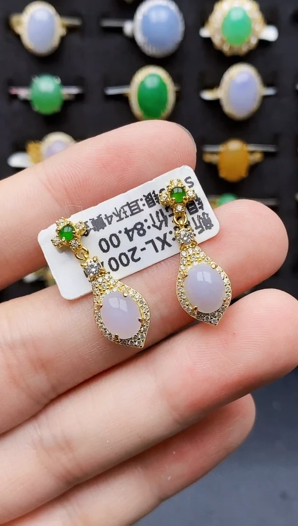银S925镶嵌戒指翡翠9384