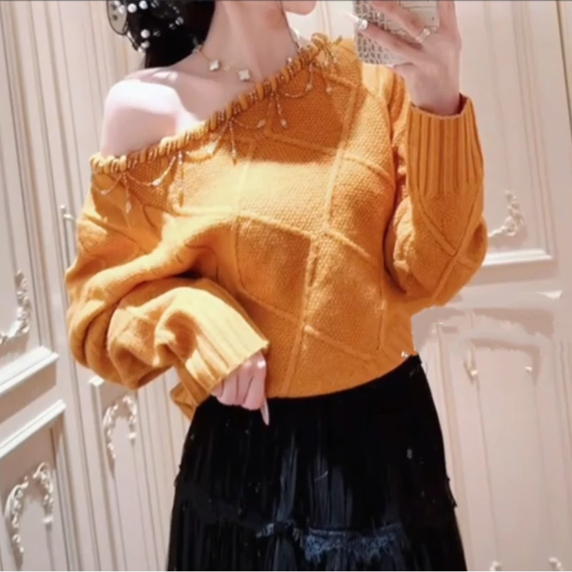 淑雅阁服饰  套头常规款长袖上衣气质针织外衣8883