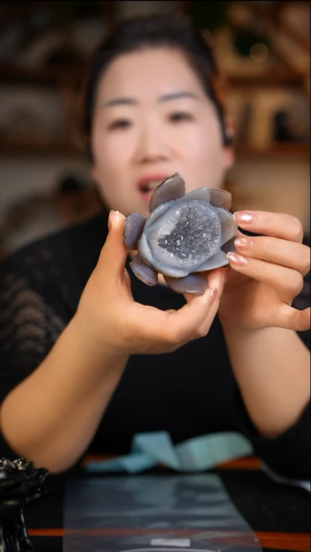 未镶嵌玛瑙摆件玛瑙莲花D96