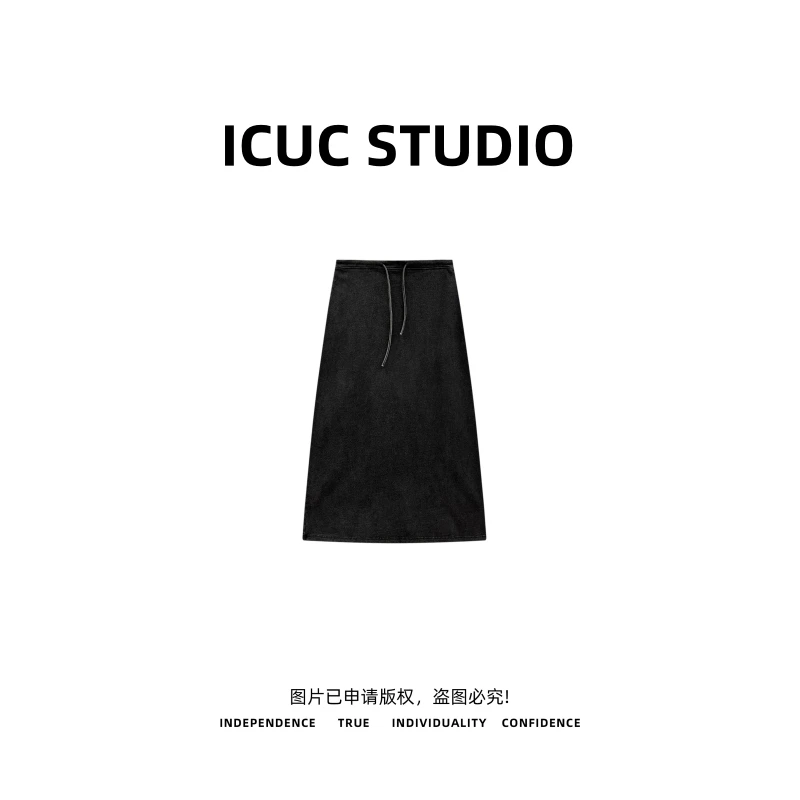 ICUC STUDIO-【经典热门半裙】 夏季百搭高腰气质半身裙50090