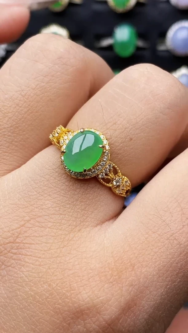 银S925镶嵌戒指翡翠1122