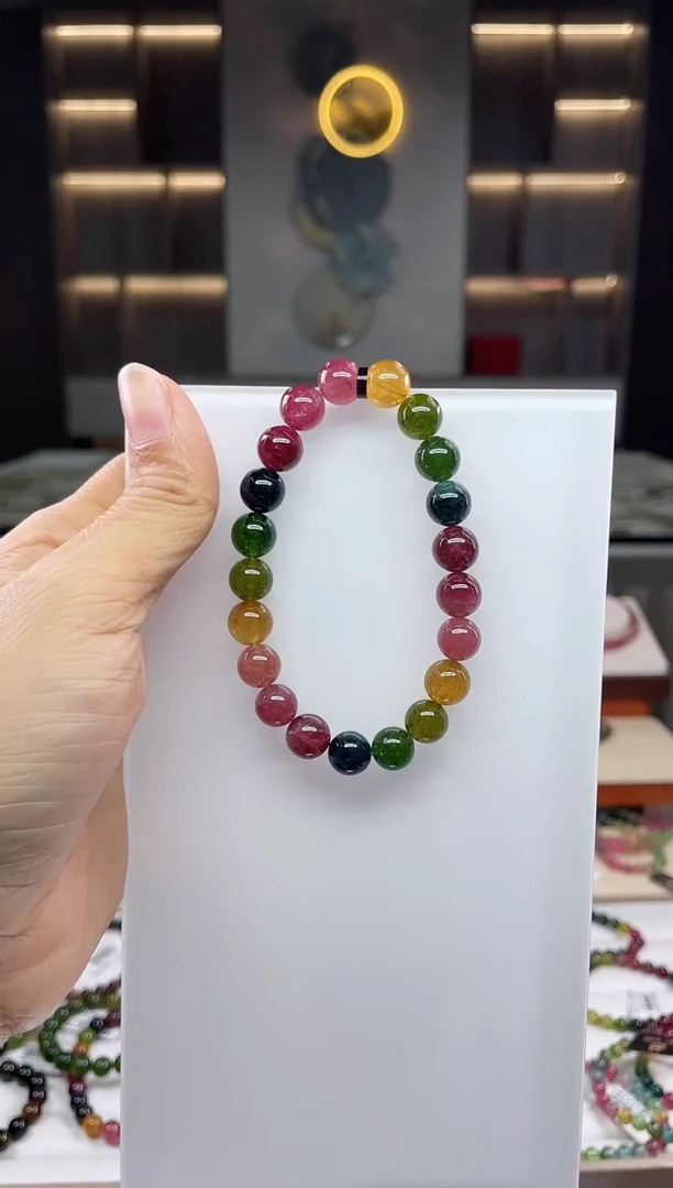未镶嵌单圈手串碧玺（多样性发一条）Q