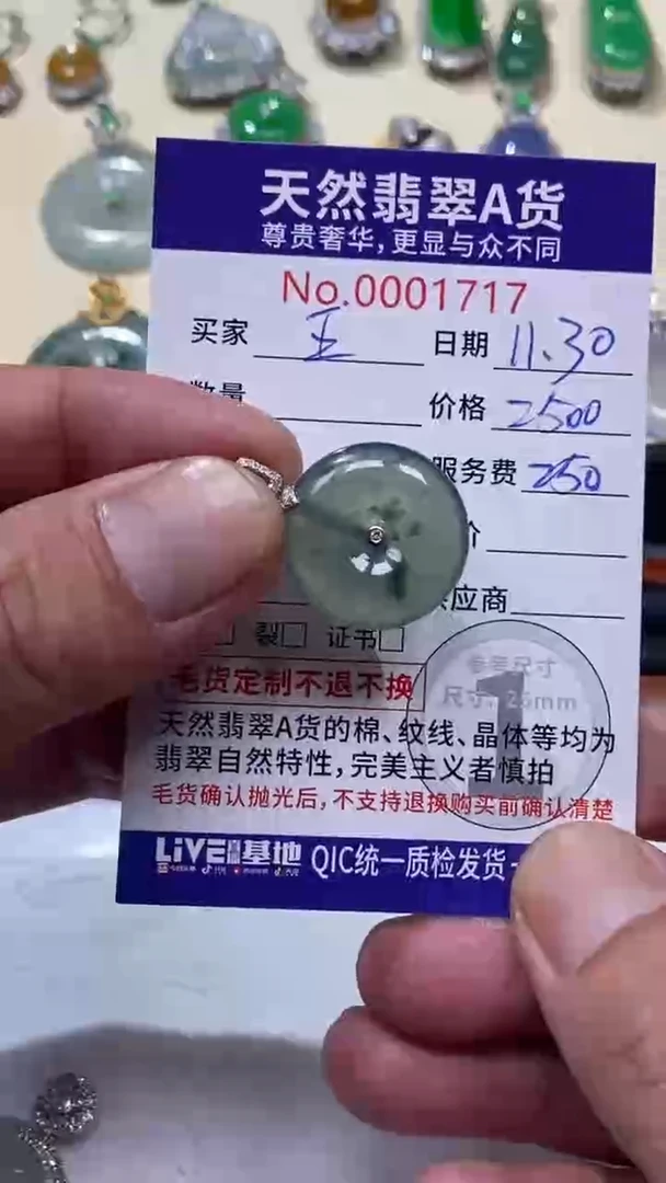 吊坠(不含链)18K金镶嵌翡翠1