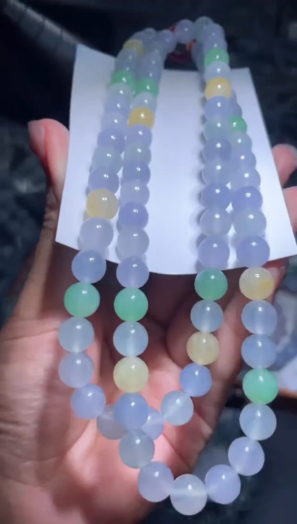 定制翡翠未镶嵌天然缅甸A货翡翠手串64