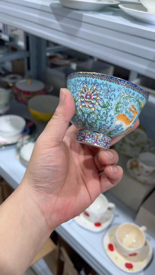 瓷片风**起日用陶瓷（简装）珐琅彩主人杯一个
