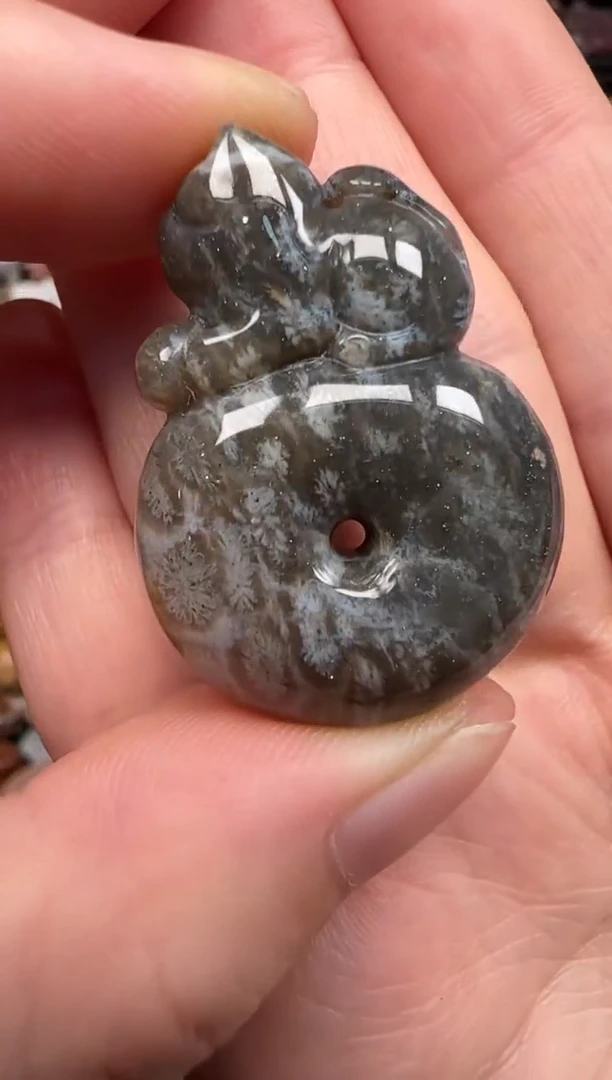 硅化珊瑚（珊瑚玉）未镶嵌颈饰069