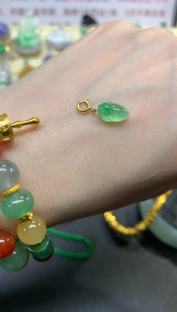 翡翠18K金镶嵌吊坠(不含链)吊坠|450+45