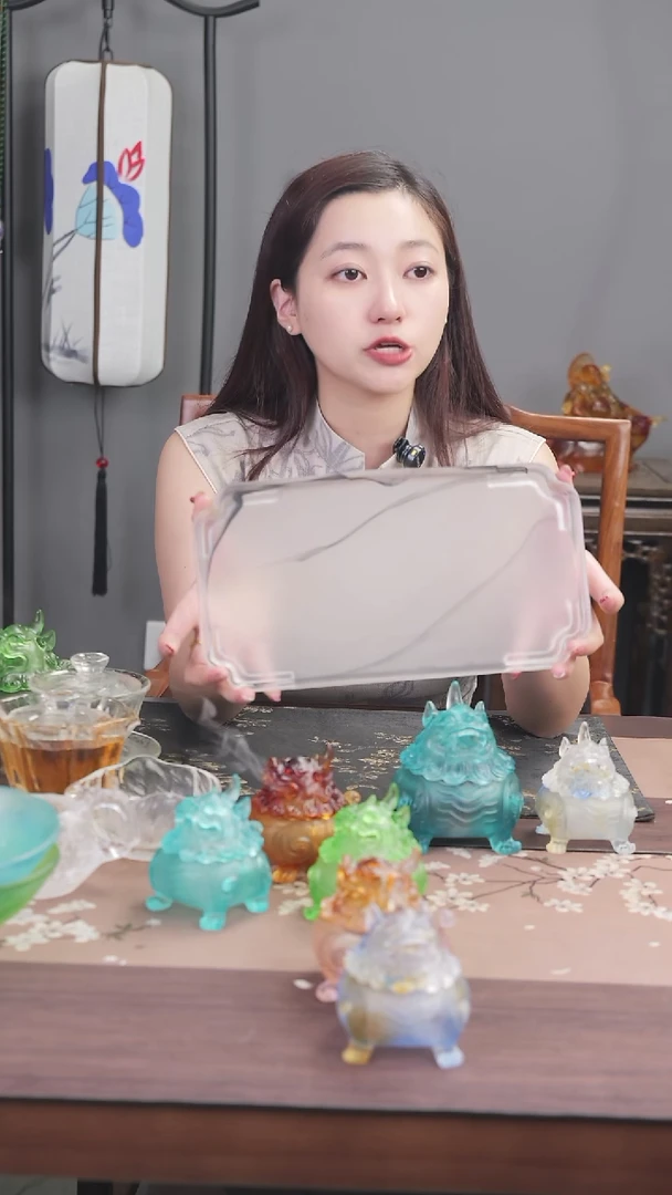 手工艺品琉璃水墨画茶盘