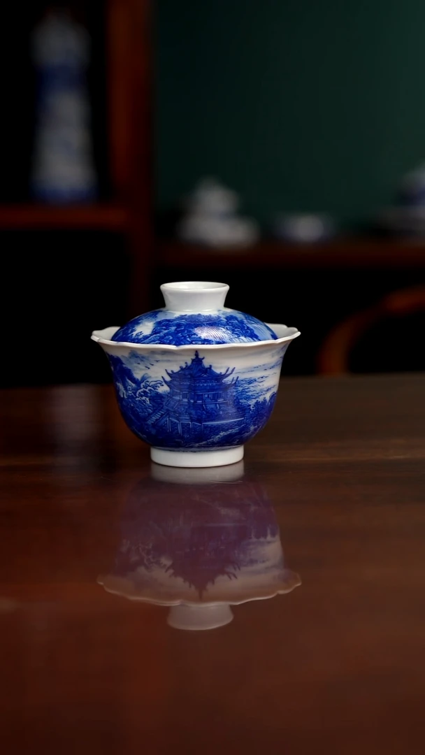 自成堂柴窑青花海桥风华图